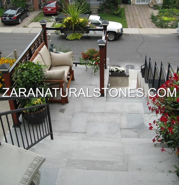 Grey patio stone pavers Toronto Vaughan Kleinburg Maple