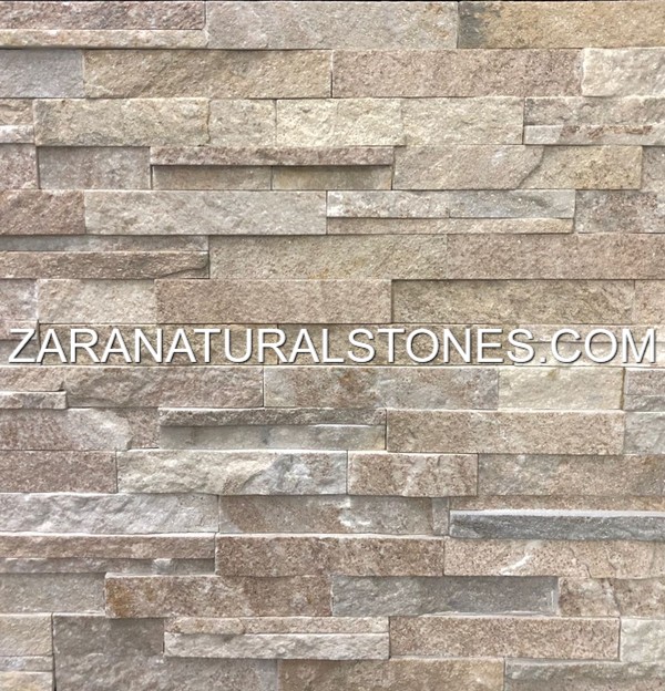 Sandy Grain Wall Cladding Stone Fireplace Decorative Stone Veneer